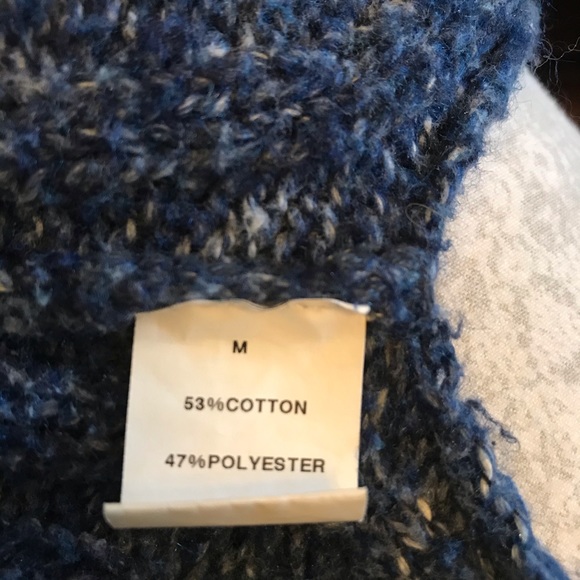 BackDrop Long Blue Cable Knit Cardigan - Picture 5 of 5